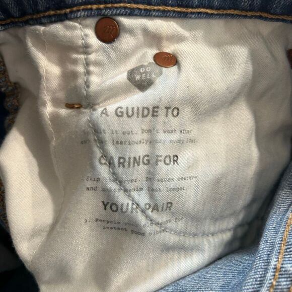 Madewell Slim Wide-Leg Crop Jeans 24P Petite Medium Wash Raw Hem High Rise Denim - Picture 5 of 9